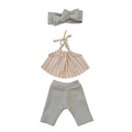 LISON-ENSEMBLE CHEMISE + PANTALON + BANDEAU BLEU