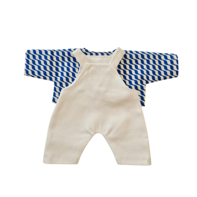 LINH-SALOPETTE LONGUE BLANC + CHEMISE VAGUE