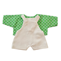 LINH-SALOPETTE COURTE BLANC + CHEMISE POIS