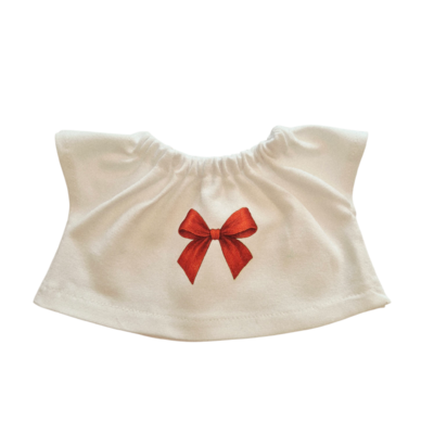 MINA-TEE SHIRT BLANC + NŒUD ROUGE