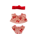 MINA-ENSEMBLE CULOTTE + TEE-SHIRT ASSORTI + BANDEAU ROUGE