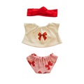 MINA-ENSEMBLE TEE-SHIRT NŒUD + CULOTTE + BANDEAU ROUGE