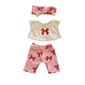 MINA-ENSEMBLE PANTALON + TEE-SHIRT NŒUD + BANDEAU