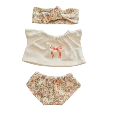 MARGOT-TEE-SHIRT NŒUD + CULOTTE + BANDEAU ASSORTI