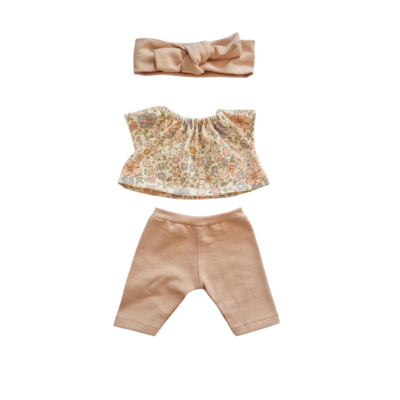MARGOT-TEE-SHIRT + PANTALON ET BANDEAU ROSE NUDE