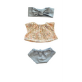 MARGOT-TEE-SHIRT + CULOTTE ET BANDEAU UNI BLEU CIEL