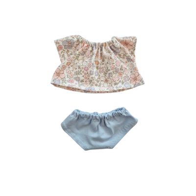 MARGOT-TEE-SHIRT + CULOTTE BLEU CIEL