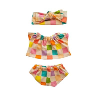 BILLIE-ENSEMBLE TEE-SHIRT + CULOTTE + BANDEAU