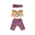BILLIE-ENSEMBLE TEE-SHIRT + PANTALON + BANDEAU LILA