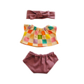 BILLIE-ENSEMBLE TEE-SHIRT + CULOTTE + BANDEAU LILA