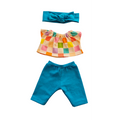 BILLIE-ENSEMBLE TEE-SHIRT + PANTALON + BANDEAU AQUA