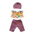 BILLIE-ENSEMBLE TEE-SHIRT + PANTALON + BONNET LILA