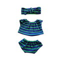 MARIN-ENSEMBLE TEE-SHIRT + CULOTTE + BANDEAU VERT & BLEU