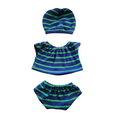 MARIN-ENSEMBLE TEE-SHIRT + CULOTTE + BONNET VERT & BLEU