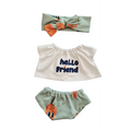 CHARLIE-ENSEMBLE TEE-SHIRT "HELLO FRIEND" + CULOTTE + BANDEAU CAROTTE