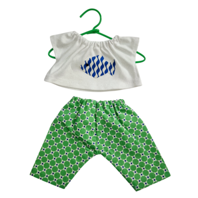 LINH-TEE-SHIRT POISSON VAGUE + PANTALON POIS