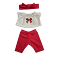 MINA-ENSEMBLE TEE-SHIRT NŒUD ROUGE + PANTALON+BANDEAU ROUGE