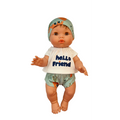CHARLIE-ENSEMBLE TEE-SHIRT  "HELLO FRIEND"+ CULOTTE + BONNET CAROTTE