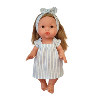 LISON-ROBE MANCHES ELASTIQUES BLEU