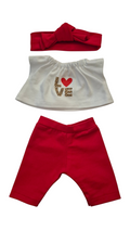 ROMEO+JULIETTE-TEE-SHIRT "I LOVE YOU" + PANTALON + BANDEAU ROUGE