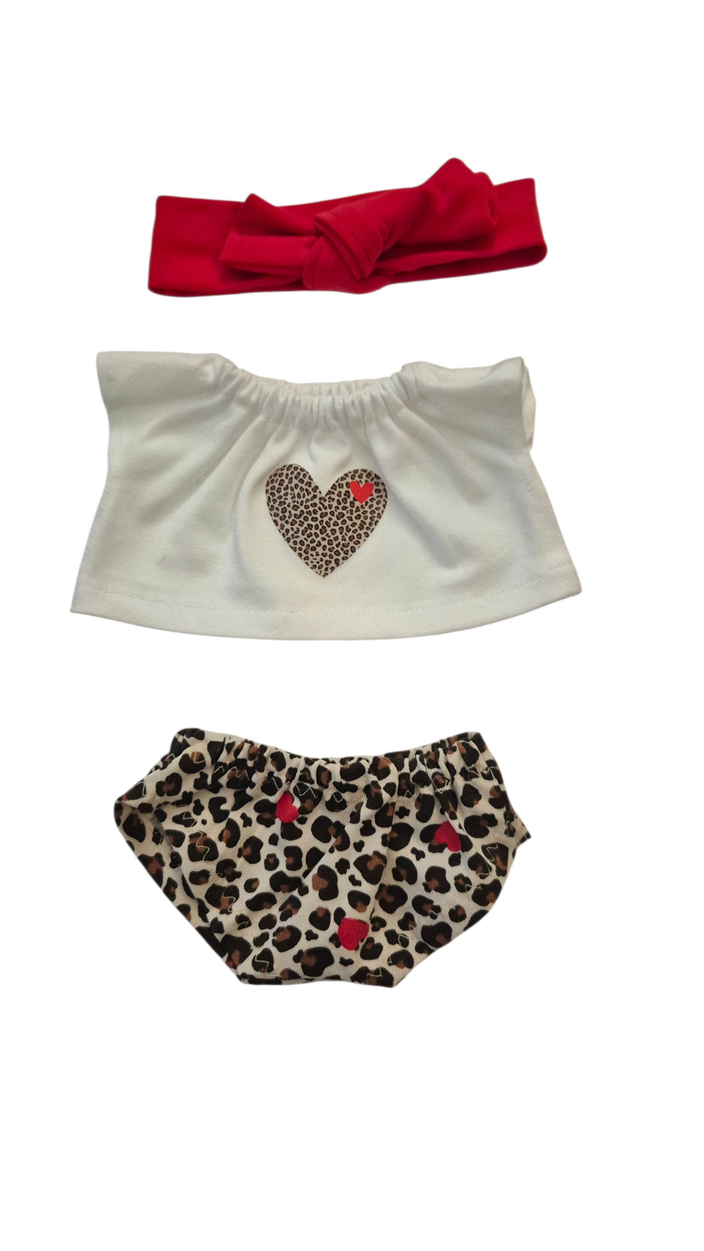 ROMEO+JULIETTE-TEE SHIRT "COEUR" + CULOTTE + BANDEAU ROUGE