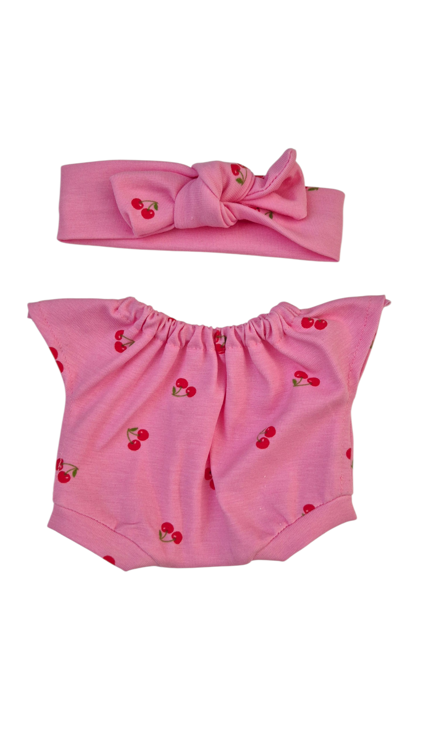 combinaison courte + bandeau -motif cerises