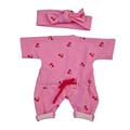 combinaison avec lien  + bandeau - motif cerises