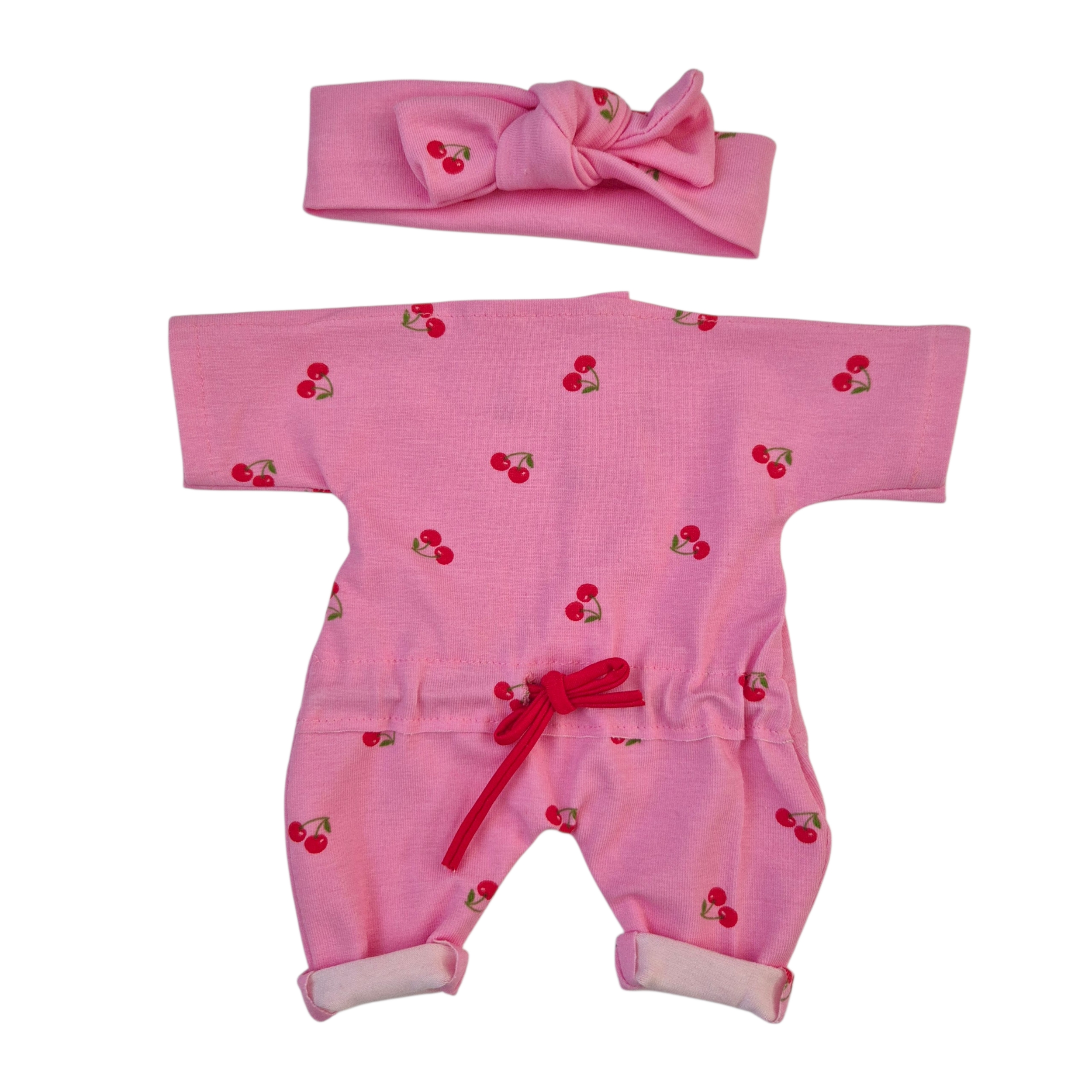 combinaison avec lien  + bandeau - motif cerises