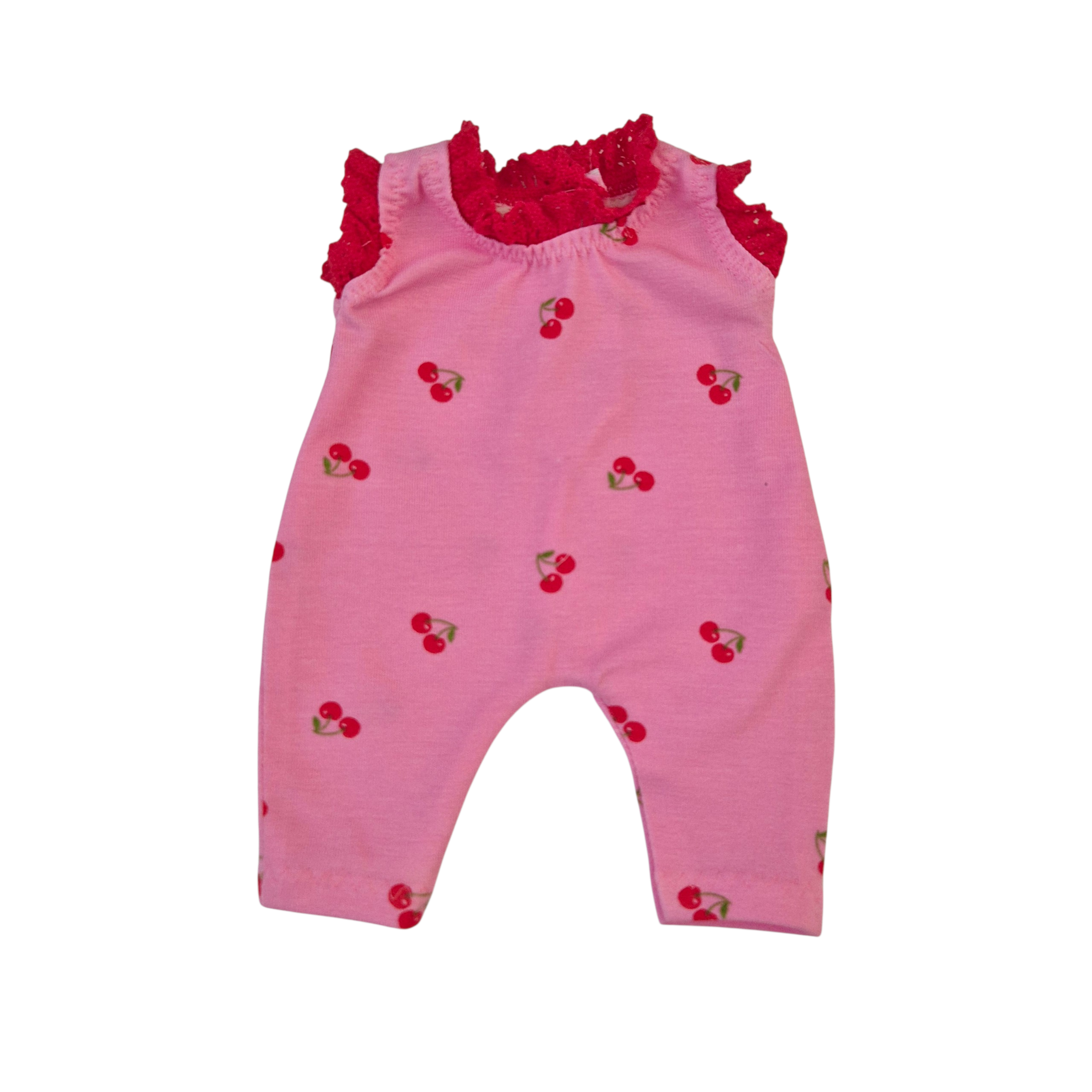 combinaison manche broderie - motif cerises