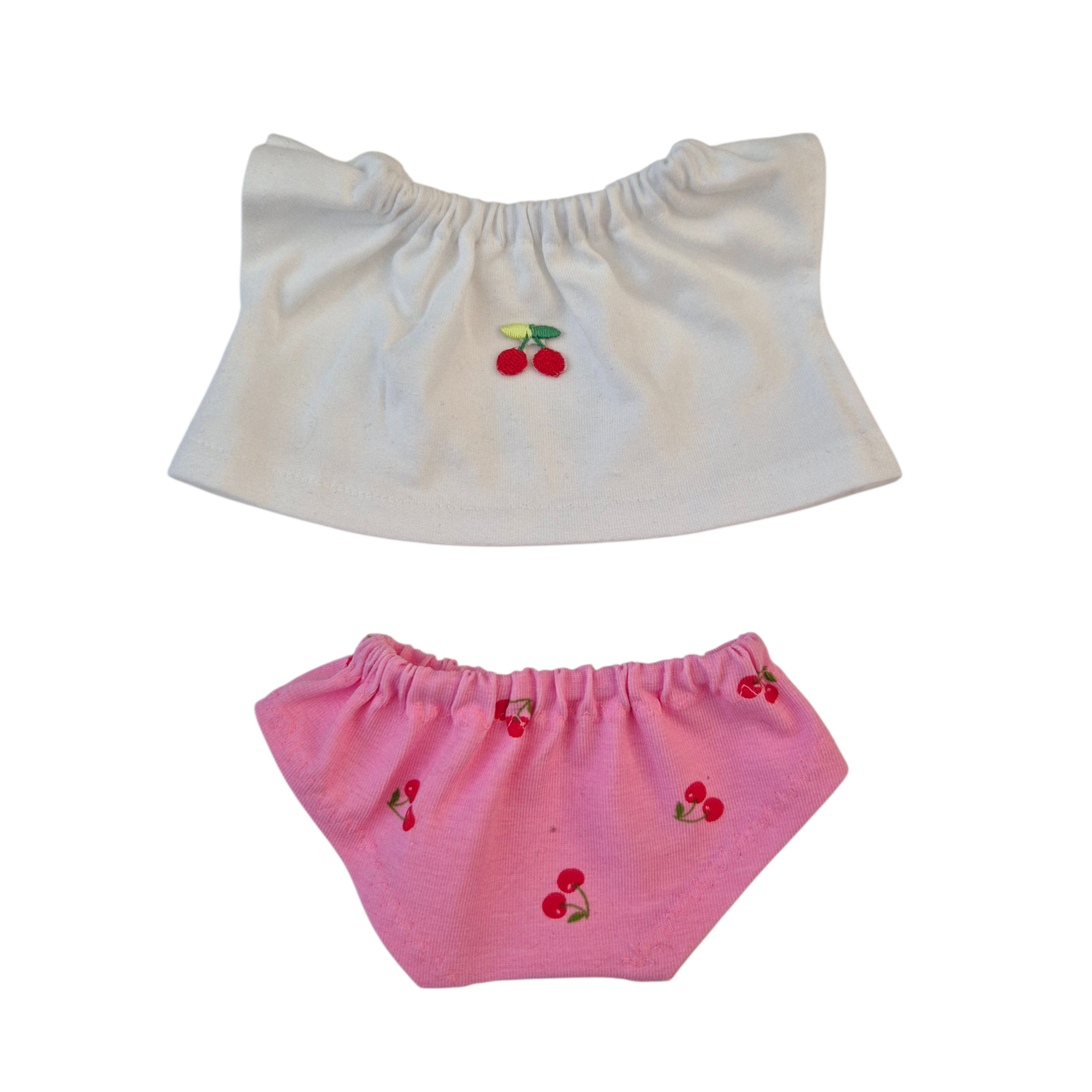 culotte + tee-shirt appliqué cerise - motif cerises