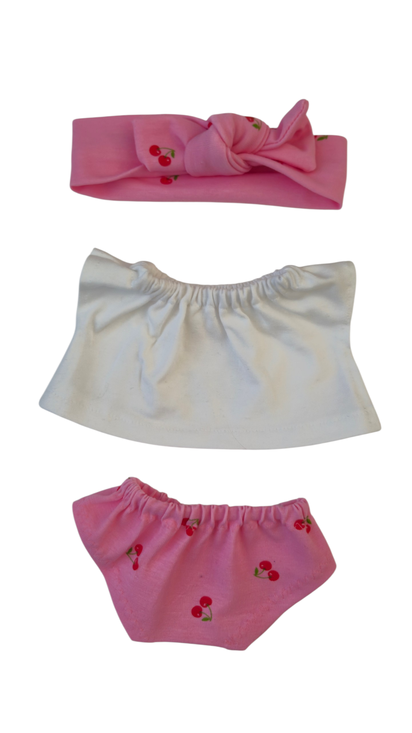 culotte + tee-shirt + bandeau - motif cerises
