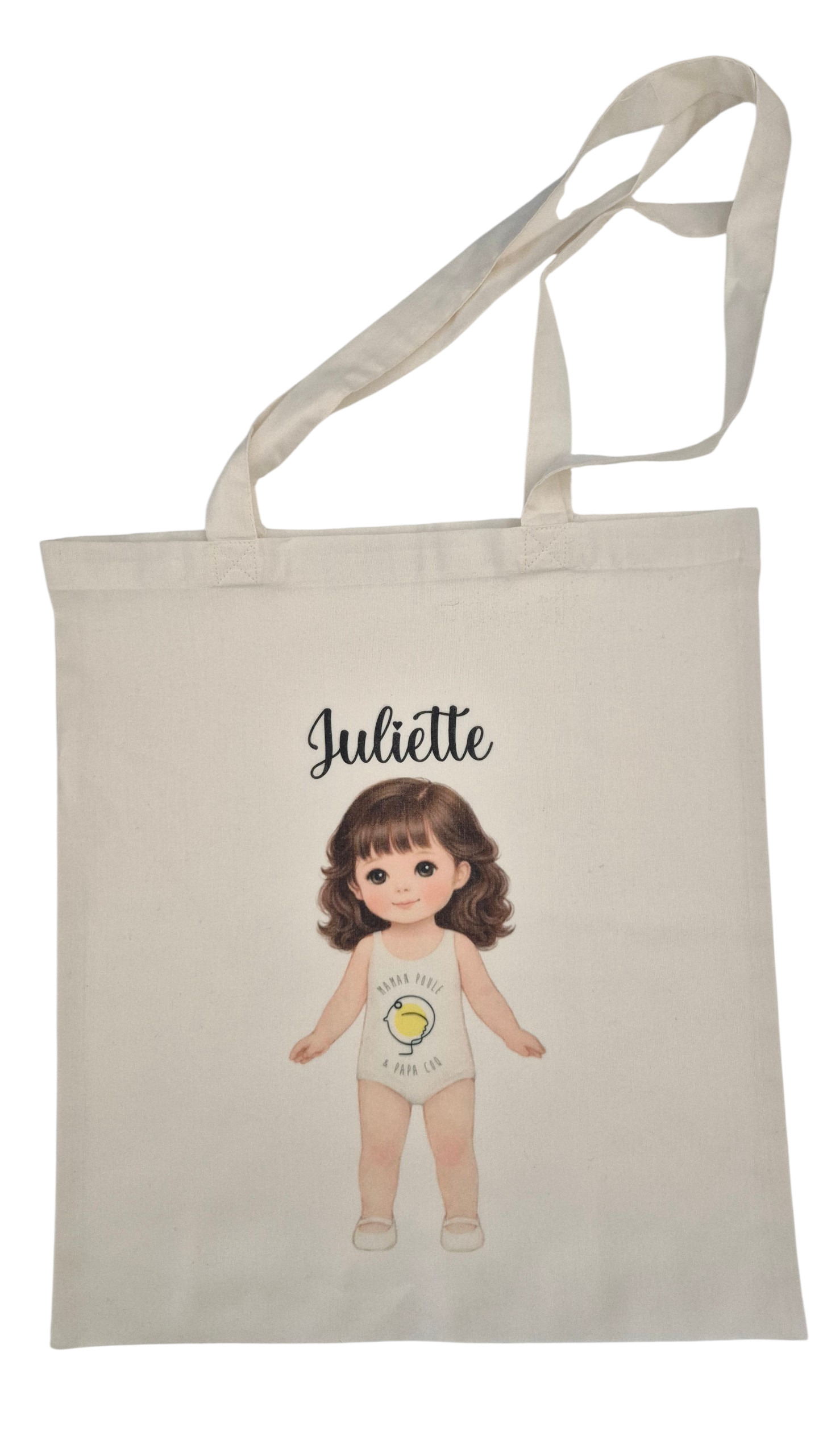 Tote bag personnalisé – poupée & prénom