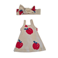 Robe à bretelles pomme rouge + bandeau