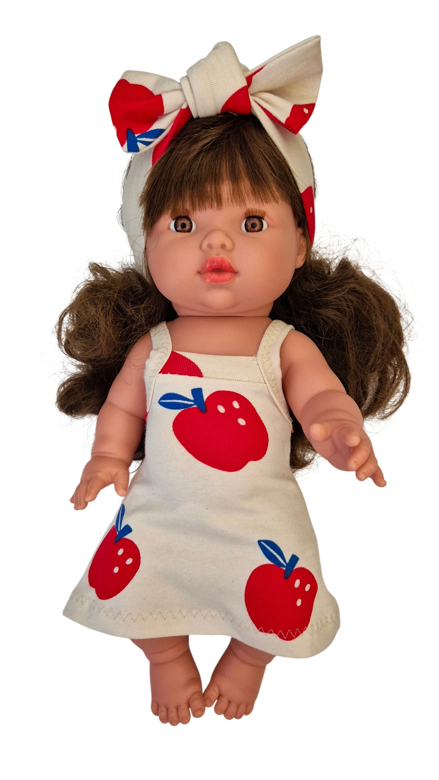 Robe à bretelles pomme rouge + bandeau