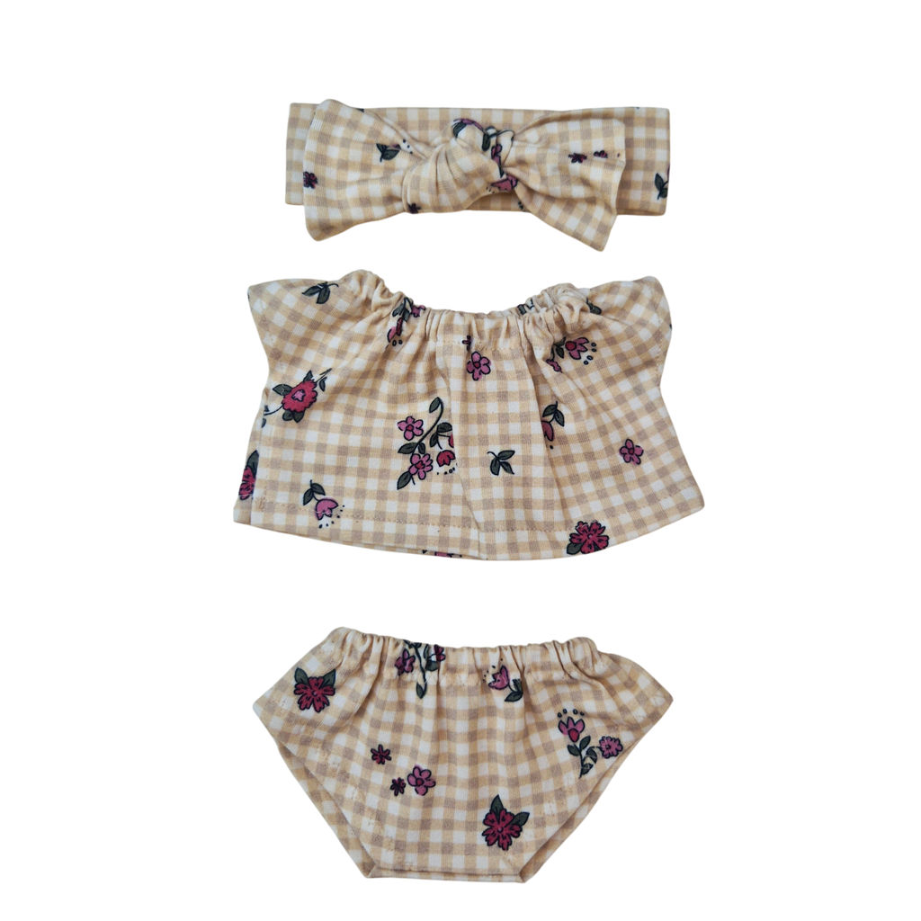 CAMILLE - TEE-SHIRT + CULOTTE ET BANDEAU ASSORTI