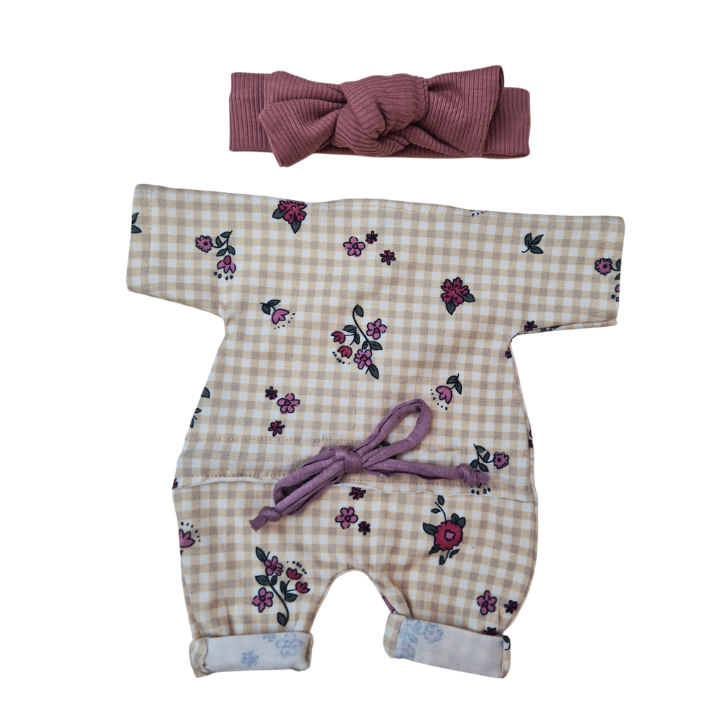 CAMILLE - COMBINAISON AVEC LIEN + BANDEAU ARGILE