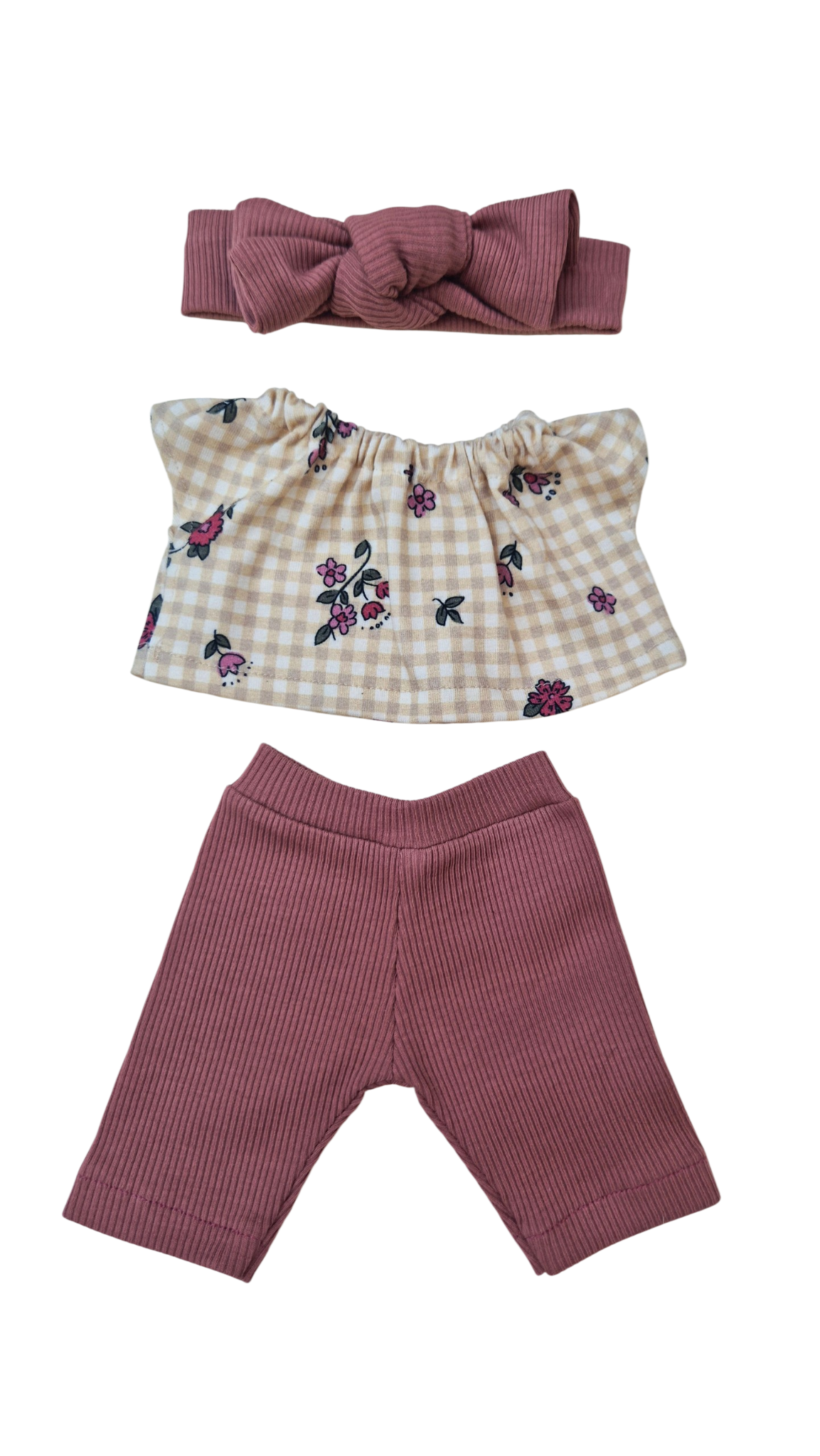 CAMILLE - TEE-SHIRT + PANTALON ET BANDEAU ARGILE