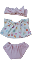 MANON - TEE-SHIRT + CULOTTE ET BANDEAU ROSE