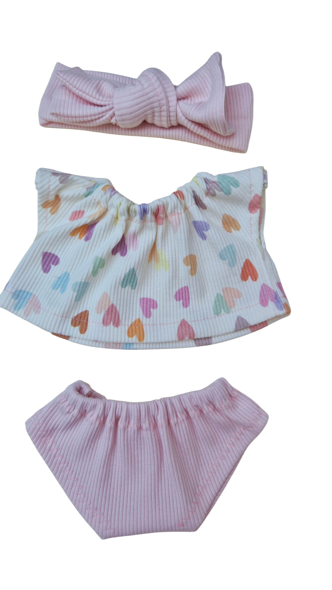 MANON - TEE-SHIRT + CULOTTE ET BANDEAU ROSE