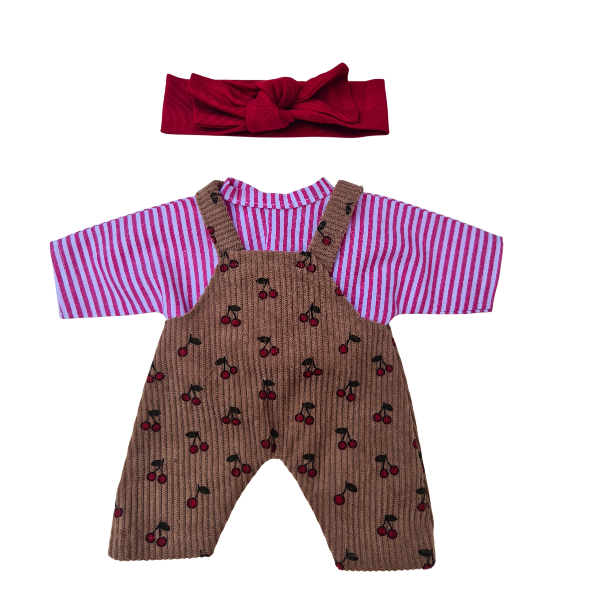 CERISE - salopette chemise et bandeau rouge