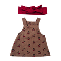 CERISE - robe salopette et bandeau rouge