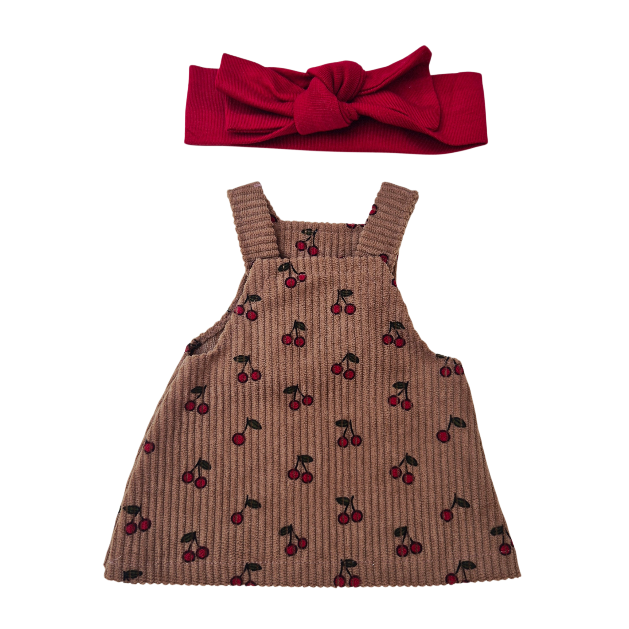 CERISE - robe salopette et bandeau rouge
