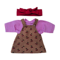 CERISE - robe salopette chemise et bandeau rouge jersey