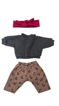 CERISE - pantalon et sweat + bandeau rouge
