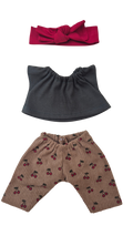 CERISE - pantalon et tee-shirt + bandeau rouge