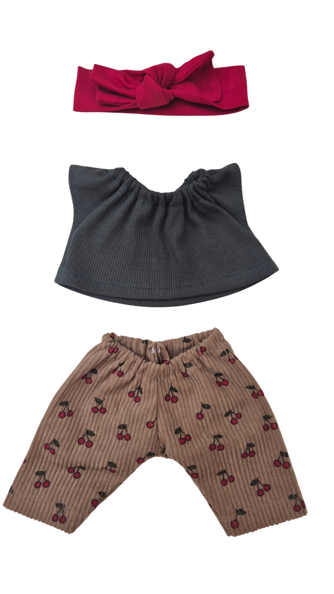 CERISE - pantalon et tee-shirt + bandeau rouge
