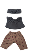 CERISE - pantalon et tee-shirt + bandeau vert