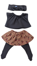 CERISE - jupe et tee-shirt + bandeau + collant