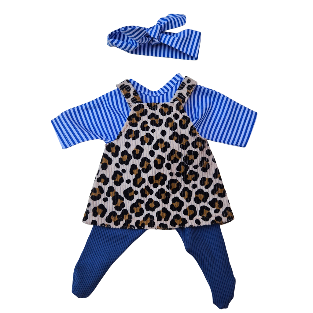 FELIX - robe salopette + collant + chemise et bandeau assorti