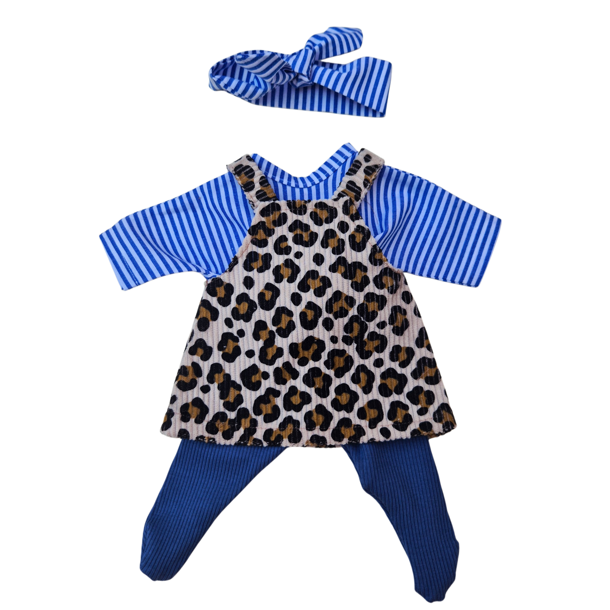 FELIX - robe salopette + collant + chemise et bandeau assorti